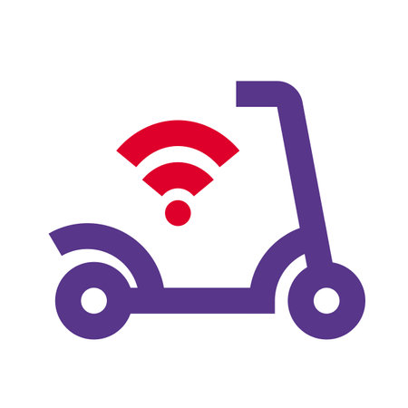 Charging scooter with wireless technology.のイラスト素材