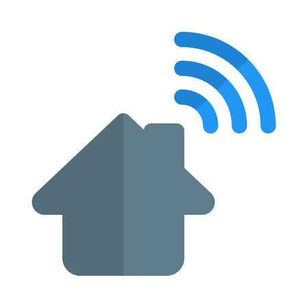 Installation of wireless network in home.のイラスト素材