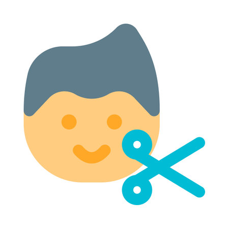 Simple haircut available at barber salon isolated on a white backgroundのイラスト素材