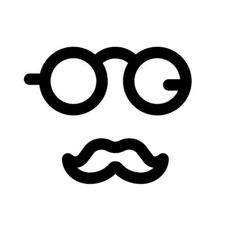 Round shape spectacles with mustache isolated on a white backgroundのイラスト素材