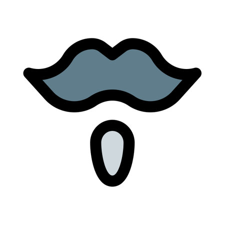 Dandy style mustache with a tip like shape beardのイラスト素材