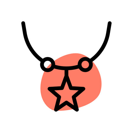 Star shaped necklace is an article of jewelleryのイラスト素材