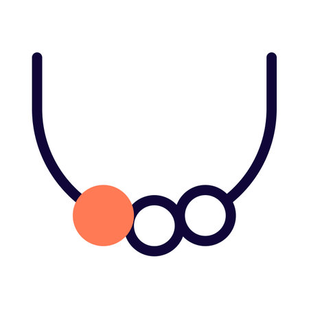 Necklace, a piece of jewelry with beads.のイラスト素材