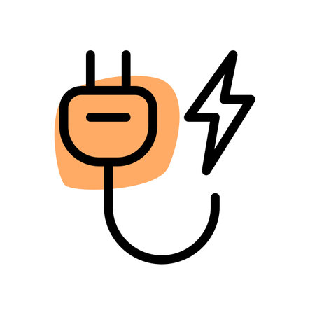 Flash of electricity in a power cable.のイラスト素材