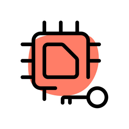 Microchip with lock feature for encryption.のイラスト素材