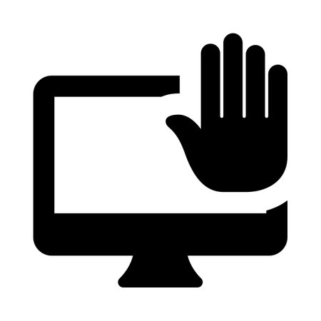 Utilization hand to stop desktop operation.のイラスト素材