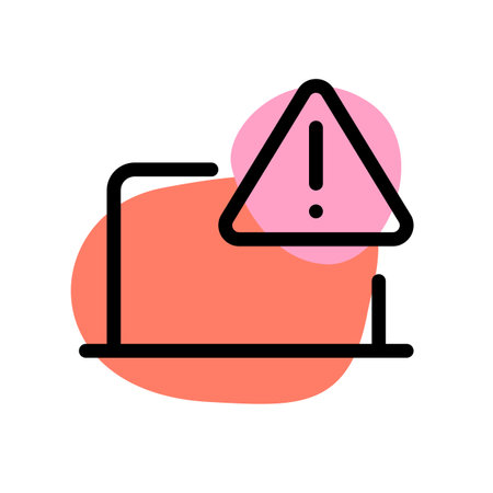 Warning alert on laptop for potential issues.のイラスト素材