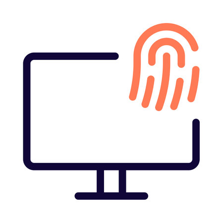 Fingerprint sensor for secure monitor access.のイラスト素材