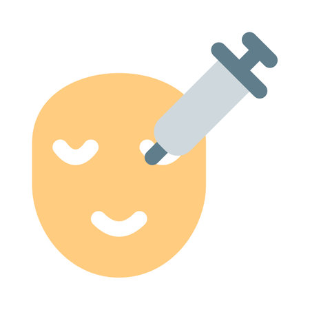 Local anesthesia, injection shot for application of surgery at faceのイラスト素材