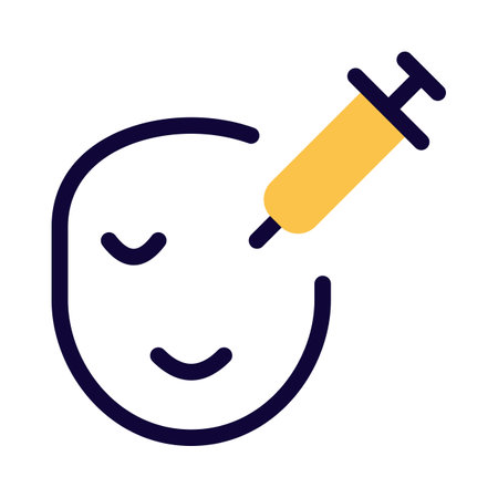 Local anesthesia, injection shot for application of surgery at faceのイラスト素材