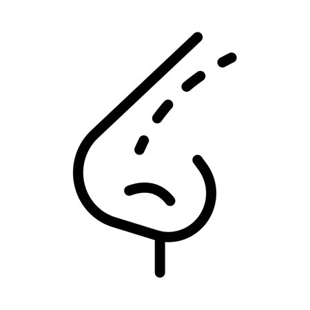 Narrow nose fixing surgery marks isolated on white backgroundのイラスト素材