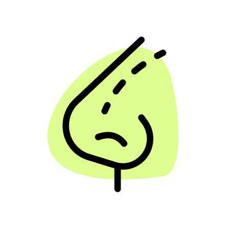 Narrow nose fixing surgery marks isolated on white backgroundのイラスト素材