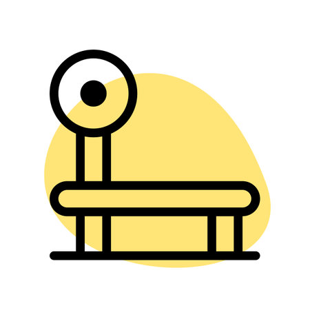Healthy lifestyle with gymnasium equipment like bench pressのイラスト素材