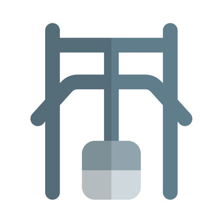 Chest workout exercise machine equipped in a stationのイラスト素材