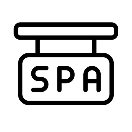 Hanging Spa sign board isolated on a white backgroundのイラスト素材