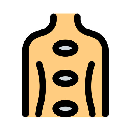 Stone placed on a back of a woman for enhanced healingのイラスト素材
