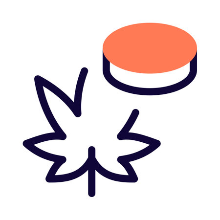 Cannabis extracted into CBD tablets isolated on a white backgroundのイラスト素材