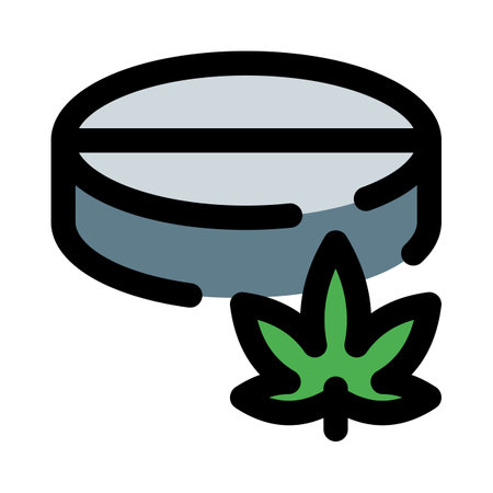 Marijuana converted into tablet form to become him easilyのイラスト素材