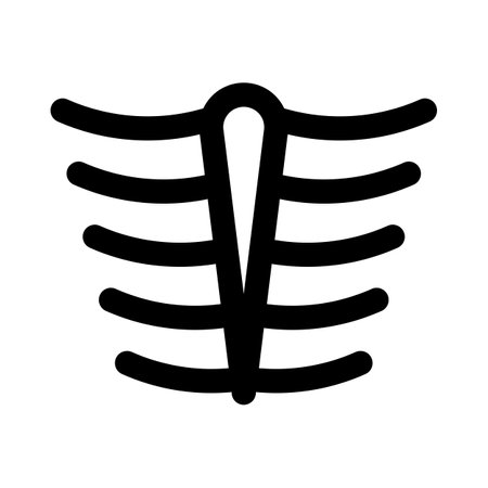 The rib cage is the arrangement of ribs attached to the vertebral column and sternumのイラスト素材
