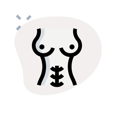 Women also known as the abdominal muscle or ABSのイラスト素材