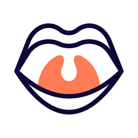 Tonsils are the two lymph nodes located on each side of the back of your throatのイラスト素材