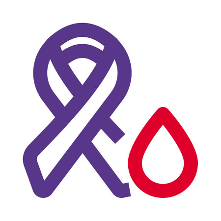 Blood cancer with Ribbon and blood drop Logotypeのイラスト素材