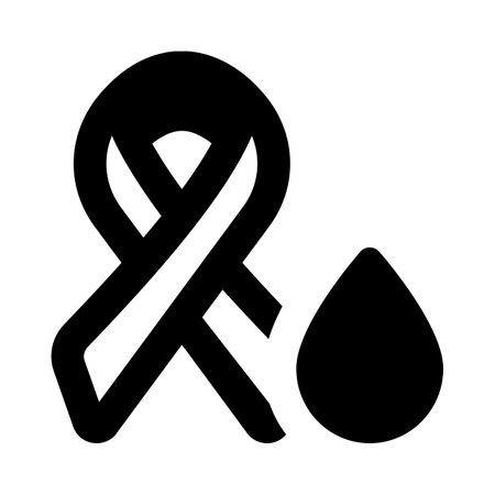 Blood cancer with Ribbon and blood drop Logotypeのイラスト素材