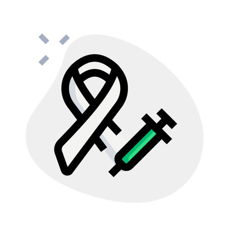 Special vaccine to battling the cancer isolated on a white backgroundのイラスト素材