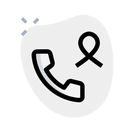 Telephonic support for cancer patient isolated on a white backgroundのイラスト素材