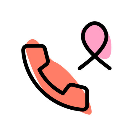 Telephonic support for cancer patient isolated on a white backgroundのイラスト素材