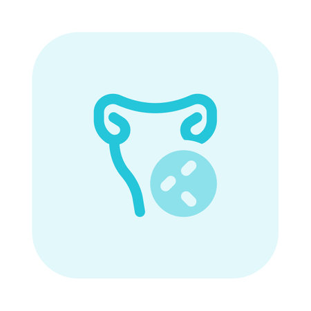 Uterus infected with bacteria isolated on a white backgroundのイラスト素材