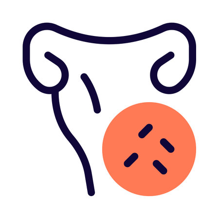 Uterus infected with bacteria isolated on a white backgroundのイラスト素材