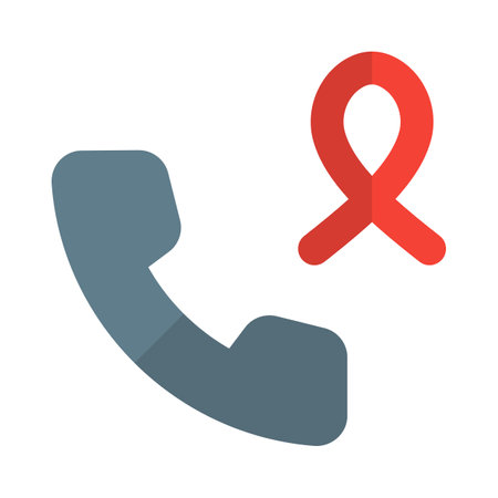 Telephonic support for cancer patient isolated on a white backgroundのイラスト素材