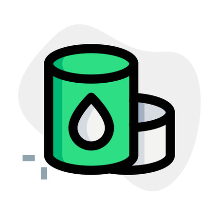 Robust container stores and safeguards liquid oil.のイラスト素材