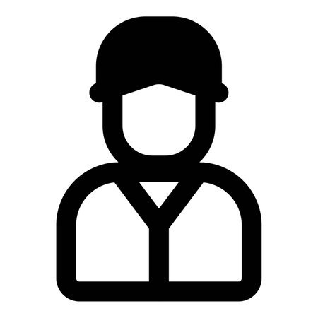Employee in uniform at gas station.のイラスト素材