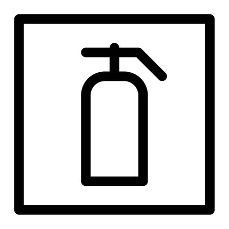 Sign indicating location of fire extinguisher.のイラスト素材