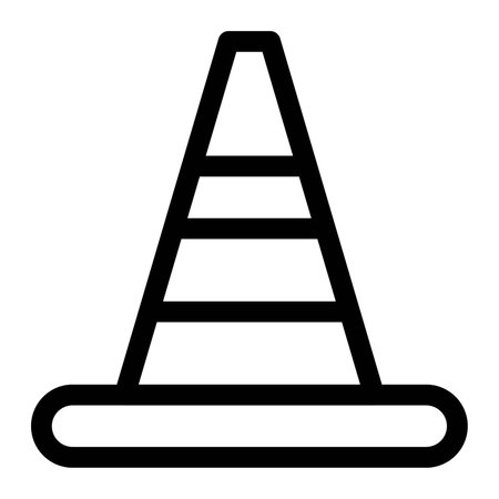 Conical markers deployed on roads for caution.のイラスト素材