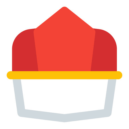 Firefighter helmet guards against intense heat.のイラスト素材