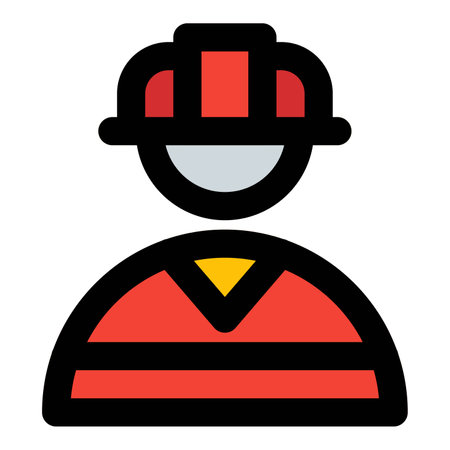 Professional fireman with emergency combat training.のイラスト素材