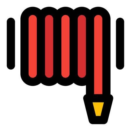 High-pressure fire hose for emergency situations.のイラスト素材