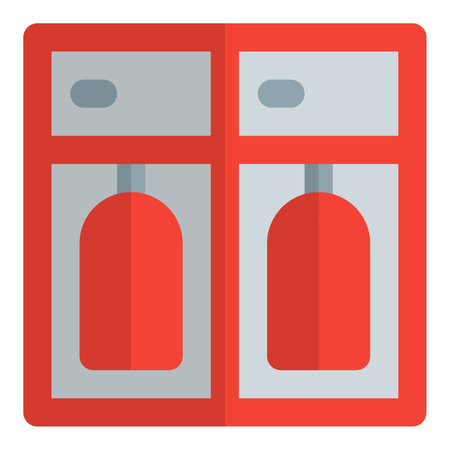 Locker for firefighter gear storage.のイラスト素材