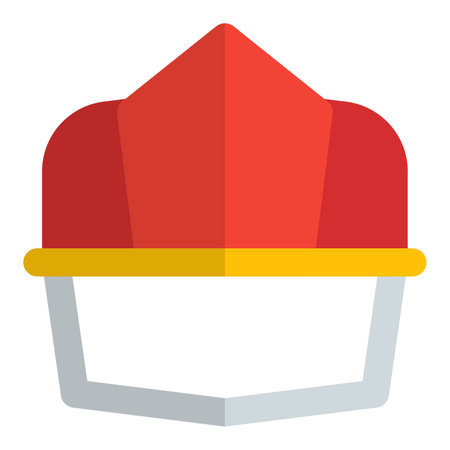 Firefighter helmet guards against intense heat.のイラスト素材