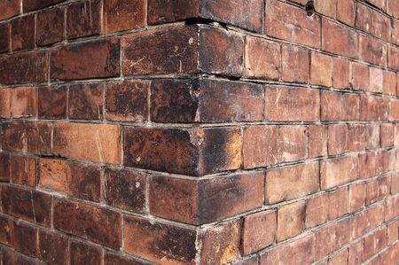 A sharp corner of brick old building