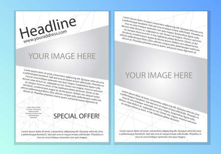 Simple Asymmetric Line White Modern Flyer Template A4のイラスト素材