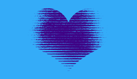 Shape of Heart halftone . Duotone background . Trendy synthwave cyberpunk gradient design.の写真素材