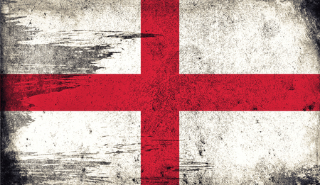 Vintage old flag of England. Art texture painted England national flag.の写真素材