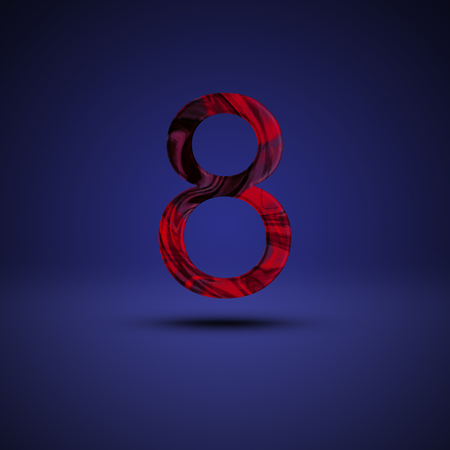 Number 8 illustration - painted cyberpunk acrylic, design elements. Isolated on background.の写真素材