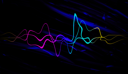 Audio digital equalizer technology, pulse musical. Abstract colorful sound waves for party, DJ, pub,...