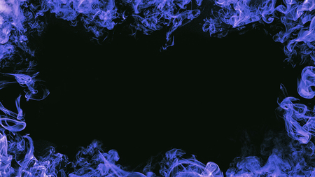Border smoke texture. Design element. Blue Frame overlays texture.