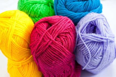 image of colorful different thread ballsの写真素材